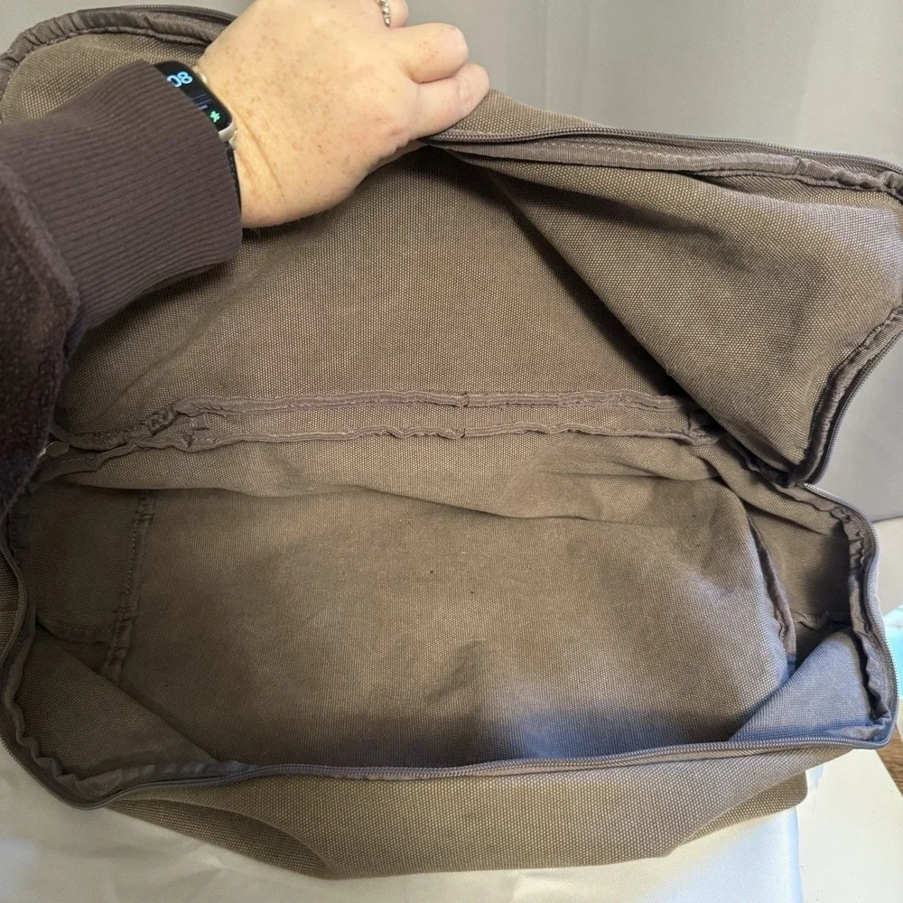 Lo & Sons Canvas Gray Zipper Travel Duffle Bag W/Shoes Compartment Weekender